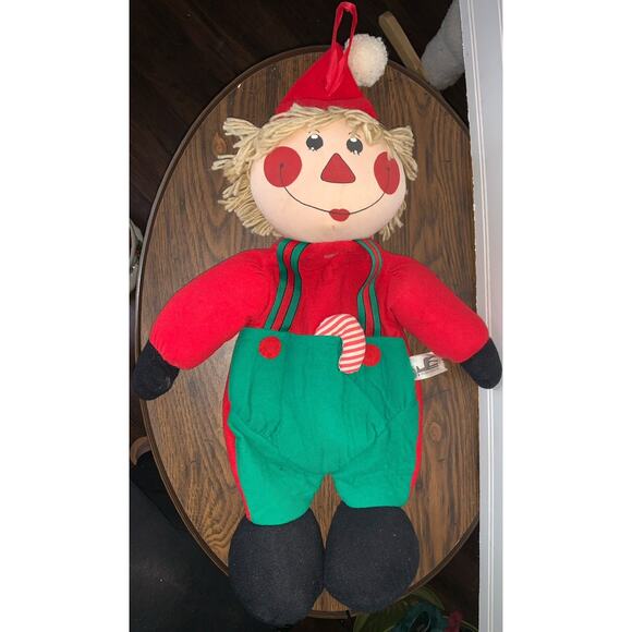 Vtg 2 Rennoc Santa's Best Plush Elf Raggedy Boys Christmas Stocking Doll *read* - Picture 1 of 8